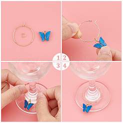 DIY Schmetterlings-Weinglas-Anhänger-Set&nbsp;DIY-UN0004-69