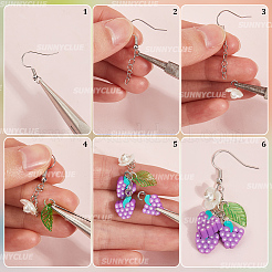 DIY-Sets zur Herstellung von Ohrhängern aus Polymer-Ton mit Früchten&nbsp;DIY-SC0028-38