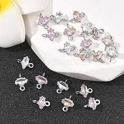 Ciondoli a forma di occhio di cavallo in ottone con pavé di zirconi cubici Shegrace&nbsp;XGRQ2O035-436P