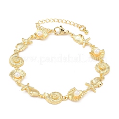 Messing-Gliederkettenarmbänder für Frauen&nbsp;BJEW-A090-07A-G