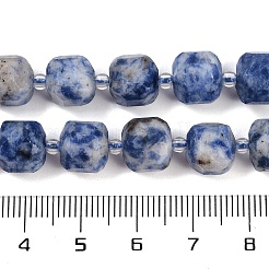 Perles de jaspe tache bleue naturelle&nbsp;G-B125-O02-01