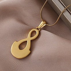 Collane minimaliste in acciaio chirurgico inossidabile 316 con ciondolo a forma di zucca in vetro trasparente con 8 carattere per donna&nbsp;HP6344