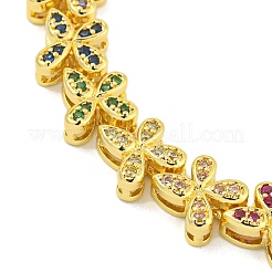 Gestellplattierung Messing Pavé Zirkonia Schmetterling Link Armbänder für Frauen&nbsp;BJEW-B110-05G