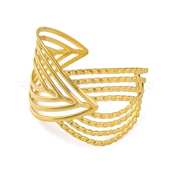 Braccialetti a polsino chevron in acciaio inossidabile 304 con placcatura ionica (ip) per donna&nbsp;BJEW-G729-02G