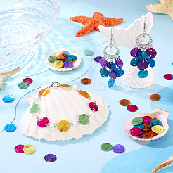 60 Stück 6 Farben sprühlackierte natürliche Akoya-Muschel-Verbinder-Charms&nbsp;BSHE-TA0001-18