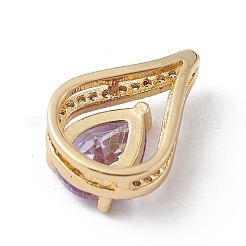 Ciondoli diapositiva in ottone placcato a cremagliera con micro pavé di zirconi&nbsp;KK-E003-20G-01