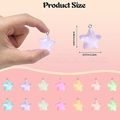 84 Stück 7 Farben leuchtende transparente Harzanhänger&nbsp;RESI-SZ0003-26