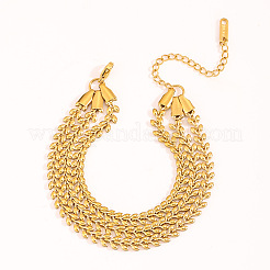 Braccialetti multistrato da donna in acciaio inossidabile 304 con catena a maglie di grano.&nbsp;WG63B33-01