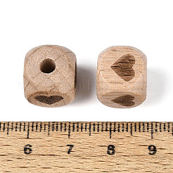 Gravierte Buchenholzperlen&nbsp;WOOD-N022-06B