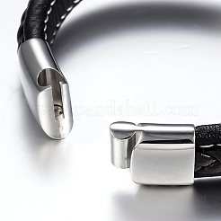 Geflochtene Lederarmbänder für Herren&nbsp;BJEW-H559-15G