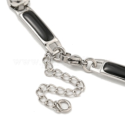Bracciali a catena rettangolare in acciaio inossidabile 304 smaltati con polvere glitterata&nbsp;BJEW-S153-04P-02