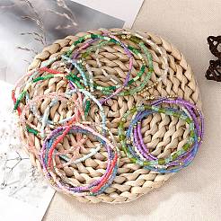 20 Stück Stretch-Armband-Set aus Glasperlen in 20 Farben&nbsp;BJEW-SW001593
