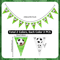 6 banderín de papel con temática de fútbol de 2 colores&nbsp;FIND-PH0038-64
