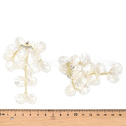 Legierung Glas Kristall Strass Blume baumeln Ohrstecker&nbsp;EJEW-G439-01G