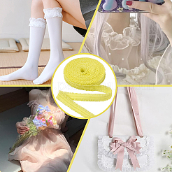 Cordon élastique à volants en polyester&nbsp;EW-WH0015-02E
