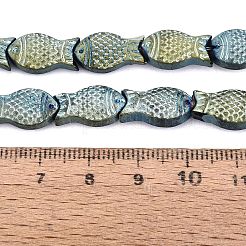 Pleins plaqués galvanoplastie dépoli perles de poissons de fils de verre&nbsp;EGLA-M001-B01