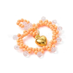 Pendenti a forma di cuore con perline di vetro&nbsp;PALLOY-MZ00588-02