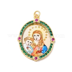 Pendentifs avec zircon cubiques à micro-pavés en laiton&nbsp;ZIRC-E006-01G-M