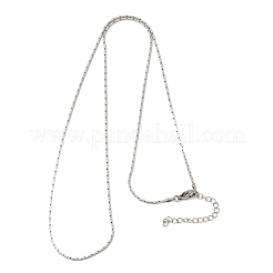 Collares de cadena de eslabones Boston de acero inoxidable 304 de 1.3 mm para mujeres y hombres.&nbsp;NJEW-Z115-12P-03