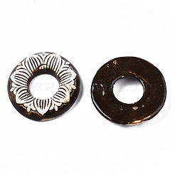 Vintage-Porzellananhänger in Donut-Form mit Blumenmuster&nbsp;PORC-T006-28