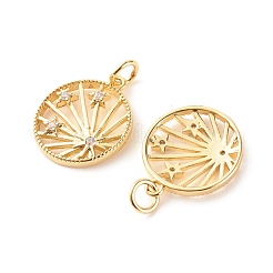 Pendentifs en laiton zircon cubique transparent&nbsp;ZIRC-P094-09G-RS