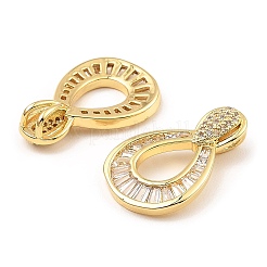 Placage de crémaillère en laiton micro pavé pendentifs en zircone cubique claire&nbsp;KK-M253-07G