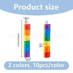 20 Stück 2 Farben undurchsichtige Acrylanhänger&nbsp;MACR-DC0001-24