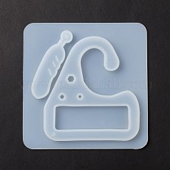 Moules en silicone pendentif bricolage en forme de plume et de poignée&nbsp;DIY-F114-13