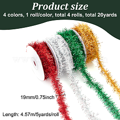 4 rouleaux de guirlandes brillantes 4 couleurs&nbsp;AJEW-FG0002-88