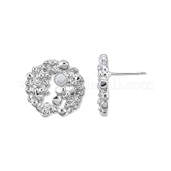 Klare Zirkonia-Blume-Ohrstecker&nbsp;EJEW-N012-48P