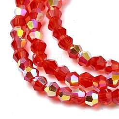 Ab couleur plaqué perles de verre transparent brins&nbsp;GLAA-G127-01B