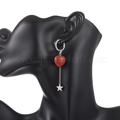 4 paio di orecchini a cerchio in acciaio inossidabile 304 a forma di cuore per San Valentino&nbsp;EJEW-TA00799