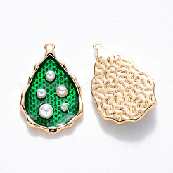Pendentifs d'émail en laiton &nbsp;KK-T049-053G-02-NF