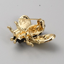 Alliage de zinc doré clair avec broche en strass&nbsp;JEWB-WH0021-35