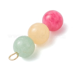 3 pièce 3 styles de pendentifs en perles rondes en jade malaisien naturel teinté&nbsp;PALLOY-JF04053-01