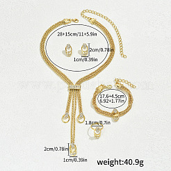 Ovale Halsketten & Ohrstecker & Ringe & Armbänder aus Legierung mit Kristall-Strass für Damen&nbsp;FS-WGAF910-01