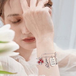 Bausätze zur Herstellung von Armreifen mit Wortanhänger&nbsp;DIY-SZ0008-09