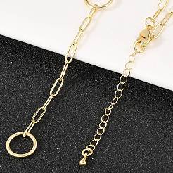 Collane con catena a graffetta in ottone e lazo&nbsp;NJEW-H087-06F-G