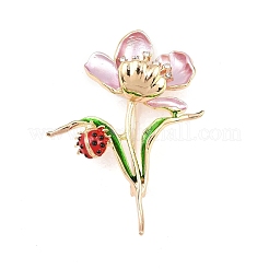 Pines de esmalte de loto y mariquita&nbsp;JEWB-B035-03G