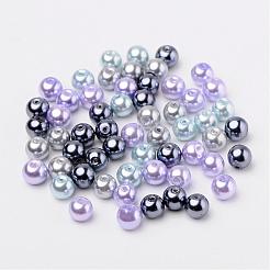 Mix perlati perline perla in vetro grigio-argento&nbsp;HY-X006-8mm-13