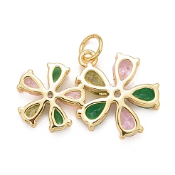 Ciondoli colorati in zirconia cubica in ottone placcato a cremagliera&nbsp;KK-M229-33G