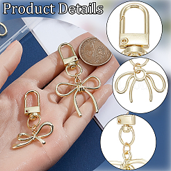 6 Stück 6 Stile Legierung Bowknot Anhänger Dekorationen&nbsp;HJEW-SP0001-66G