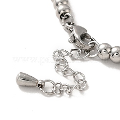 Bracciale con ciondolo infinito in acciaio inossidabile 304 anti-ossidazione con 201 perle rotonde in acciaio inossidabile per donna&nbsp;BJEW-B057-07P