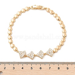 Pulseras de cadena de eslabones de circonita cúbica con micro pavé de latón&nbsp;KK-R217-39G