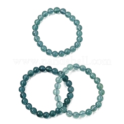 Bracelets extensibles en perles rondes de fluorite bleue naturelle de 8 mm pour femmes&nbsp;GG-CBA3F02-10