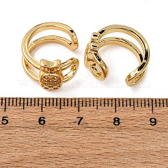 Messing Micro Pave Zirkonia Manschette Ohrringe&nbsp;LS-EJEW-D328-06G-01