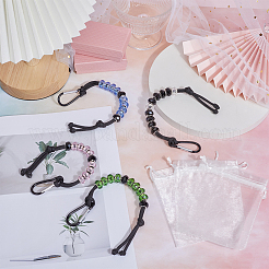 4 bracelet tressé en perles rondes en acier inoxydable 201&nbsp;HJEW-DR00268
