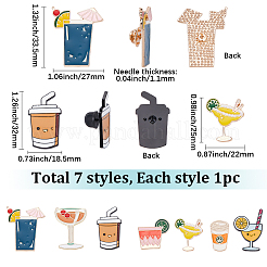 7 épingle à boisson en émail de 7 styles&nbsp;JEWB-SC0001-85