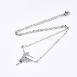 Colliers pendentifs en acier inoxydable 201 anti-ternissement&nbsp;NJEW-T009-JN110-1-40