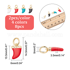 8 pz 4 ciondoli in ottone smaltato a 18 colori&nbsp;KK-CA0003-64